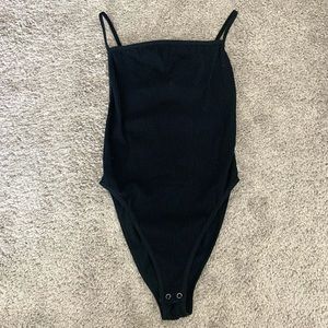 Black Open Back Bodysuit